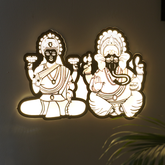 Divine Laxmi-Ganesha Backlit Wall Art